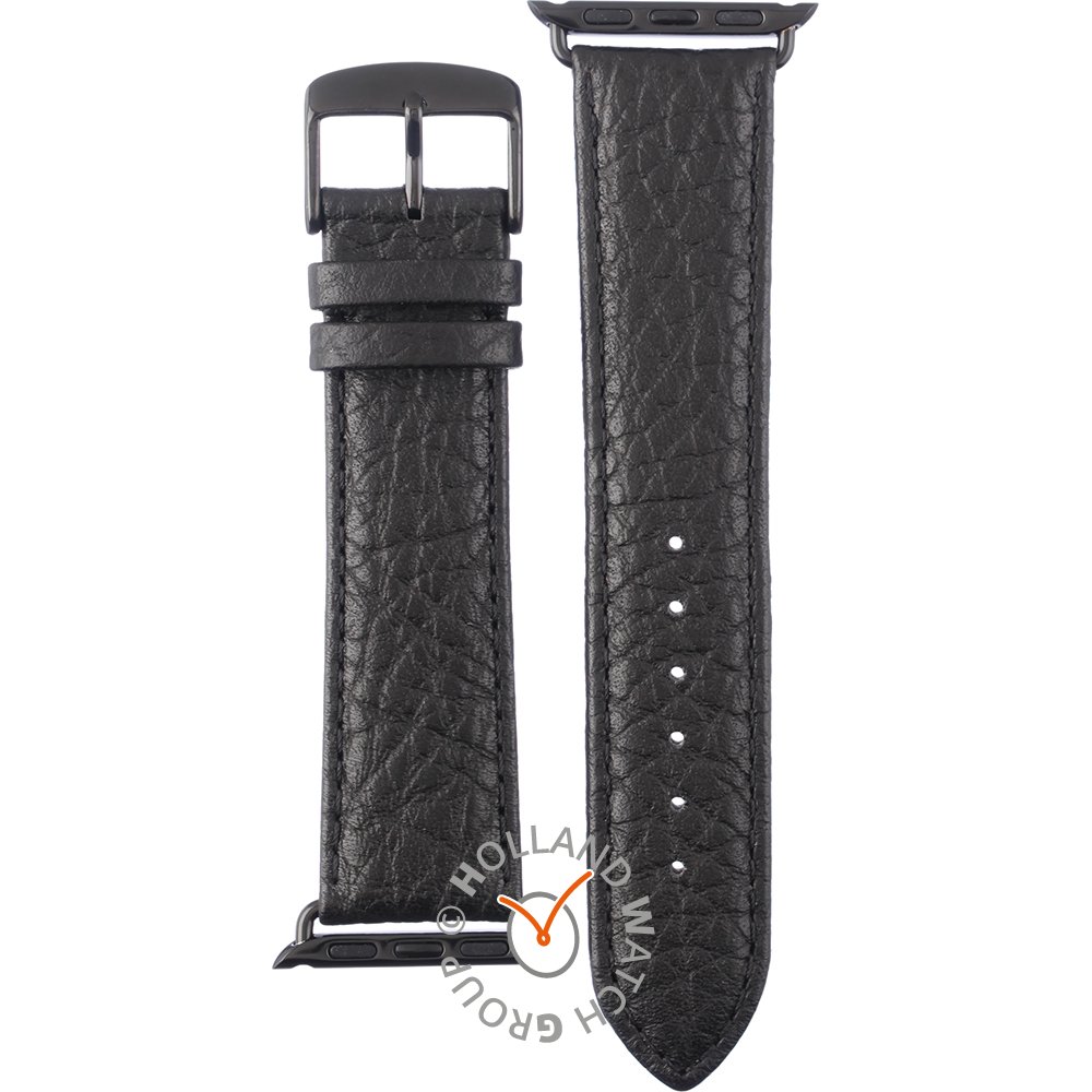 Apple Watch APBL22BL-S Black leather 22 mm - Small Horlogeband