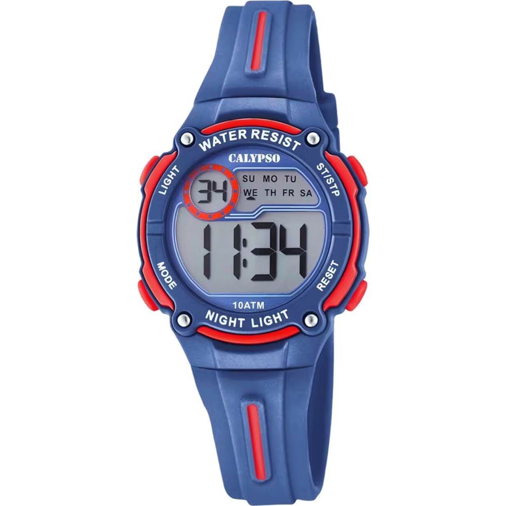 Calypso Uniseks digitaal kwartshorloge voor kinderen, met plastic armband K6068/5, armband