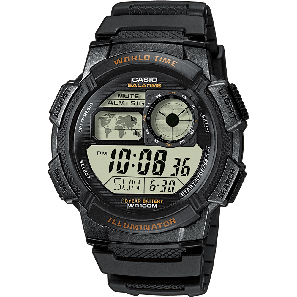 Casio Collection AE-1000W-1AVEF World Time Horloge