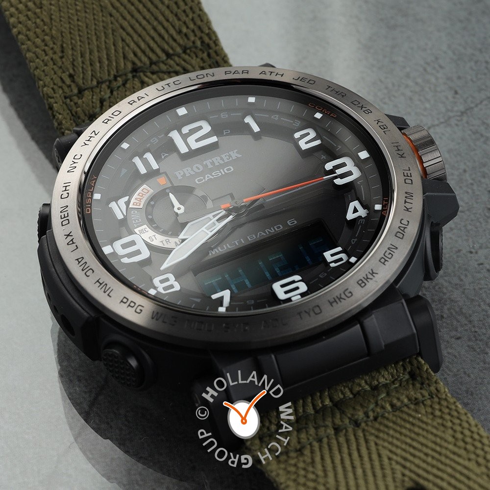 Bracelet Textile Vert Casio Pro Trek PRW-6600YB-3 - Neuf Avec étiquettes - Pour Montre Casio