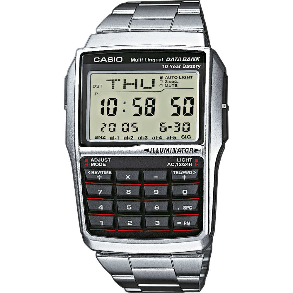 Casio Vintage DBC-32D-1AES Databank Calculator Horloge