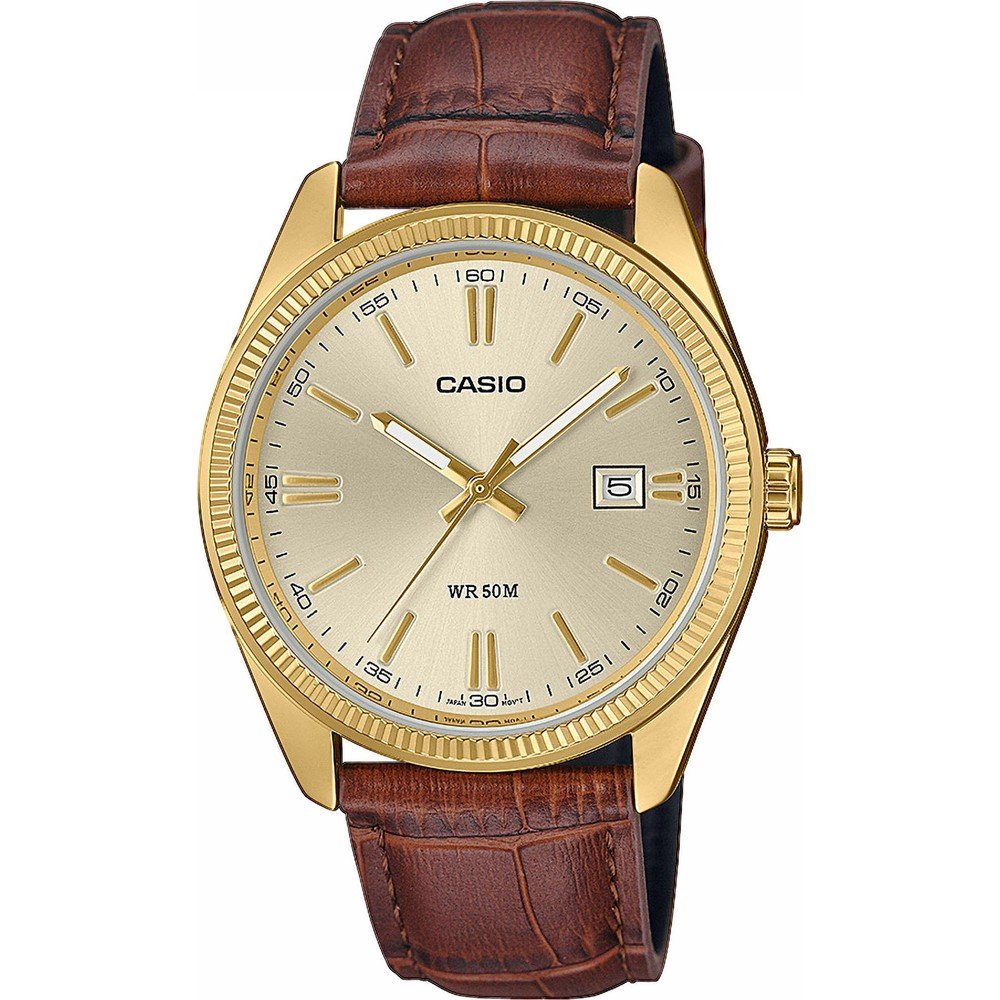 Casio Timeless MTP-1302PGL-9AVEF Vintage Leather Horloge • EAN