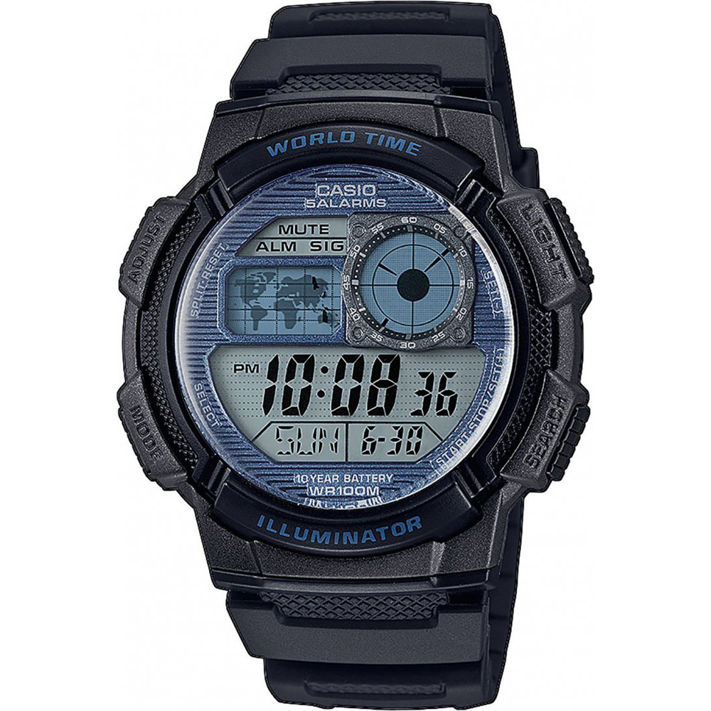 Casio Collection AE-1000W-2A2V World Time Horloge