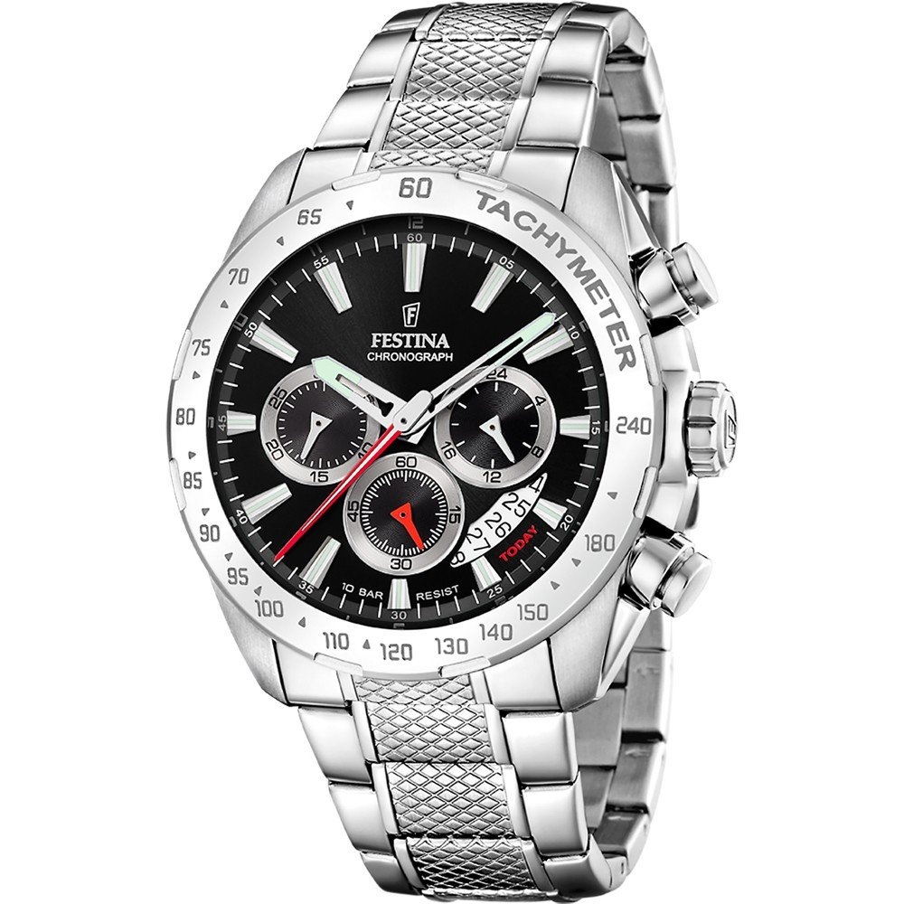 FESTINA Chronograaf voor heren (44,5 mm) groene wijzerplaat/armband van