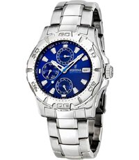 Festina F20480-1 horloge-automatische stalen Dateur zilverkleurige wijzerplaat  blauwe mannen | Fruugo NL