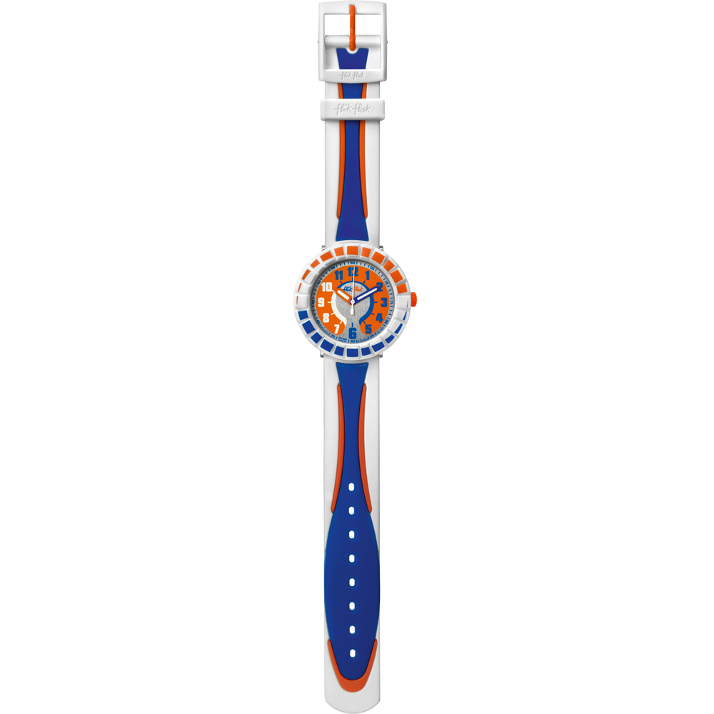 Flik Flak 7+ Power Time FCSP009 All Around Blue & Orange Horloge
