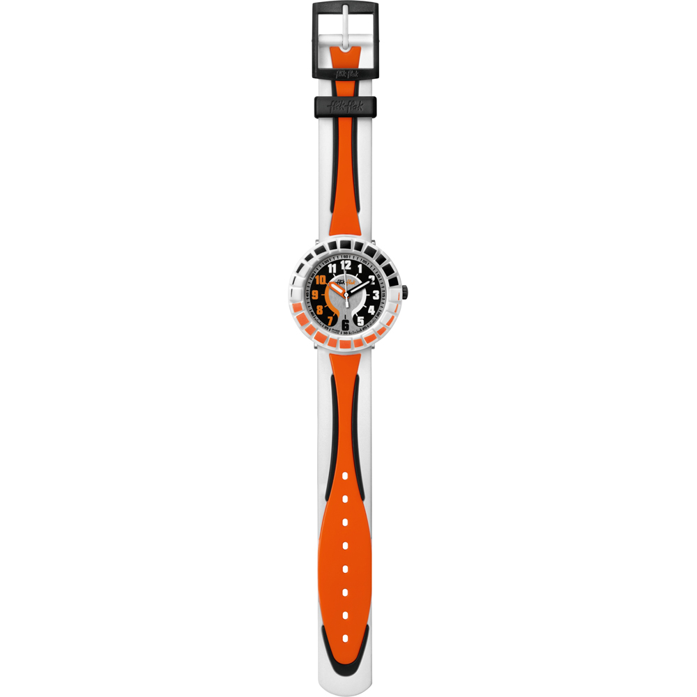 Flik Flak 7+ Power Time FCSP008 All Around Orange & Black Horloge