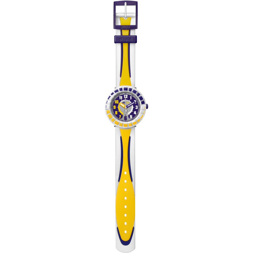 Flik Flak 7+ Power Time FCSP010 All Around Yellow & Purple Horloge