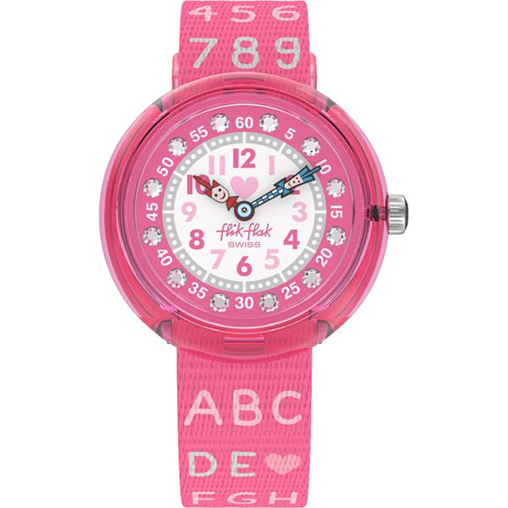 Flik Flak 3+ Story Time FBNP133 Pink Ab34 Horloge