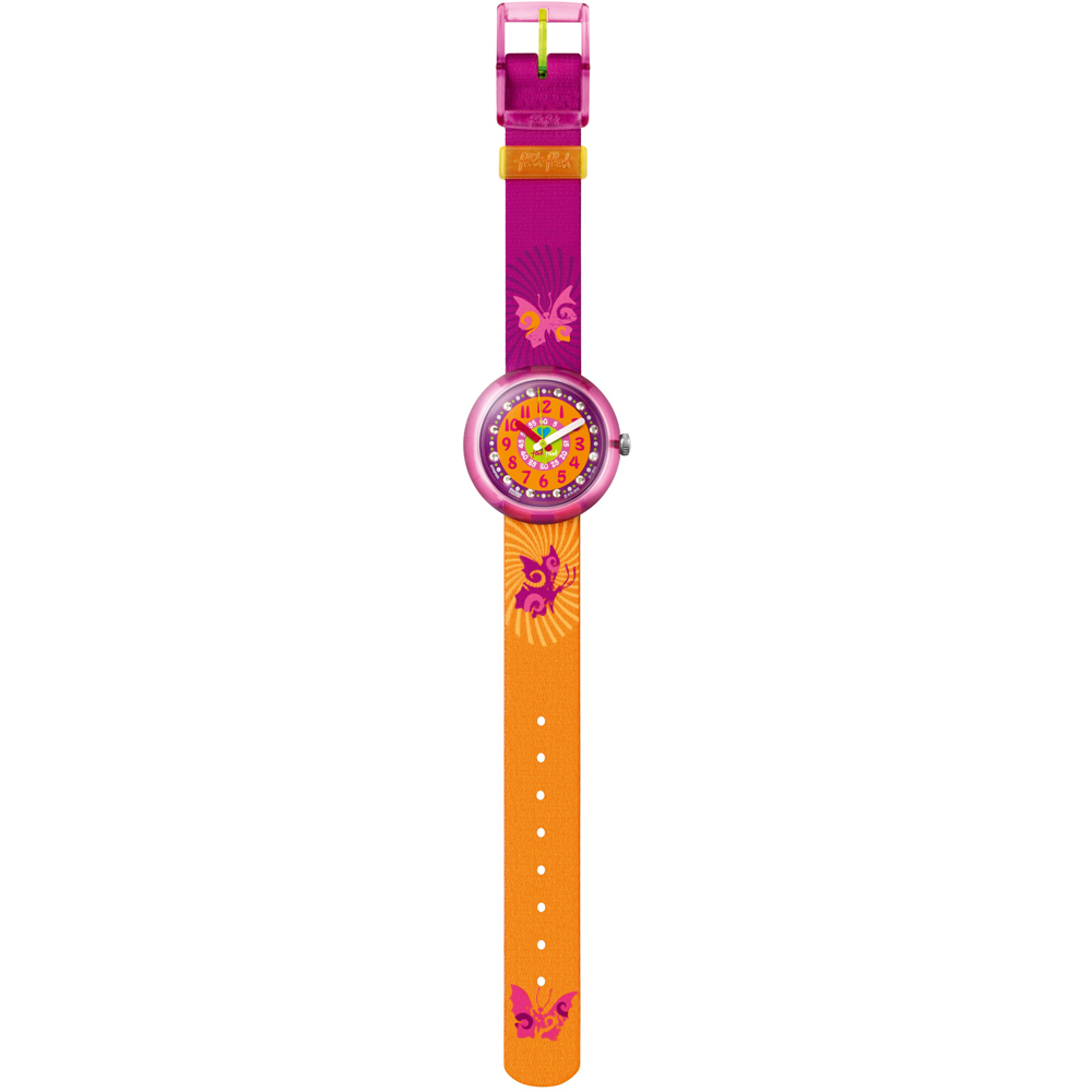 Flik Flak 5+ Power Time FPNP003 Purple Splashy & Flashy Horloge