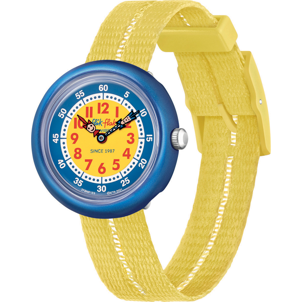 Flik Flak 5+ Power Time FBNP189 Retro Yellow Horloge