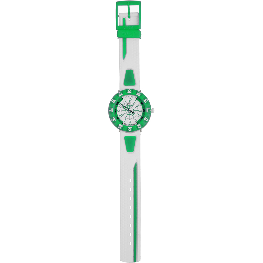 Flik Flak 7+ Power Time FCS029 Shaped White & Green Horloge