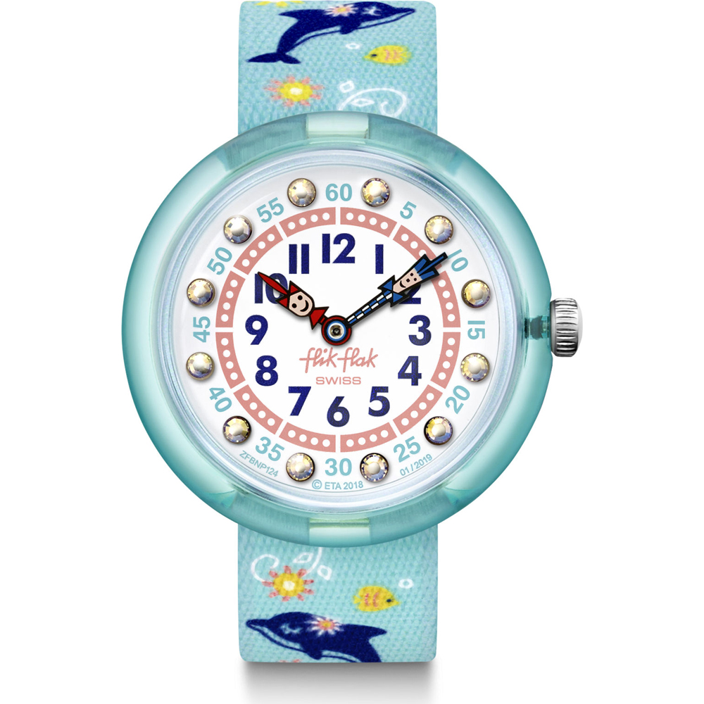 Flik Flak 3+ Story Time FBNP124 Sweet Dolphin Horloge
