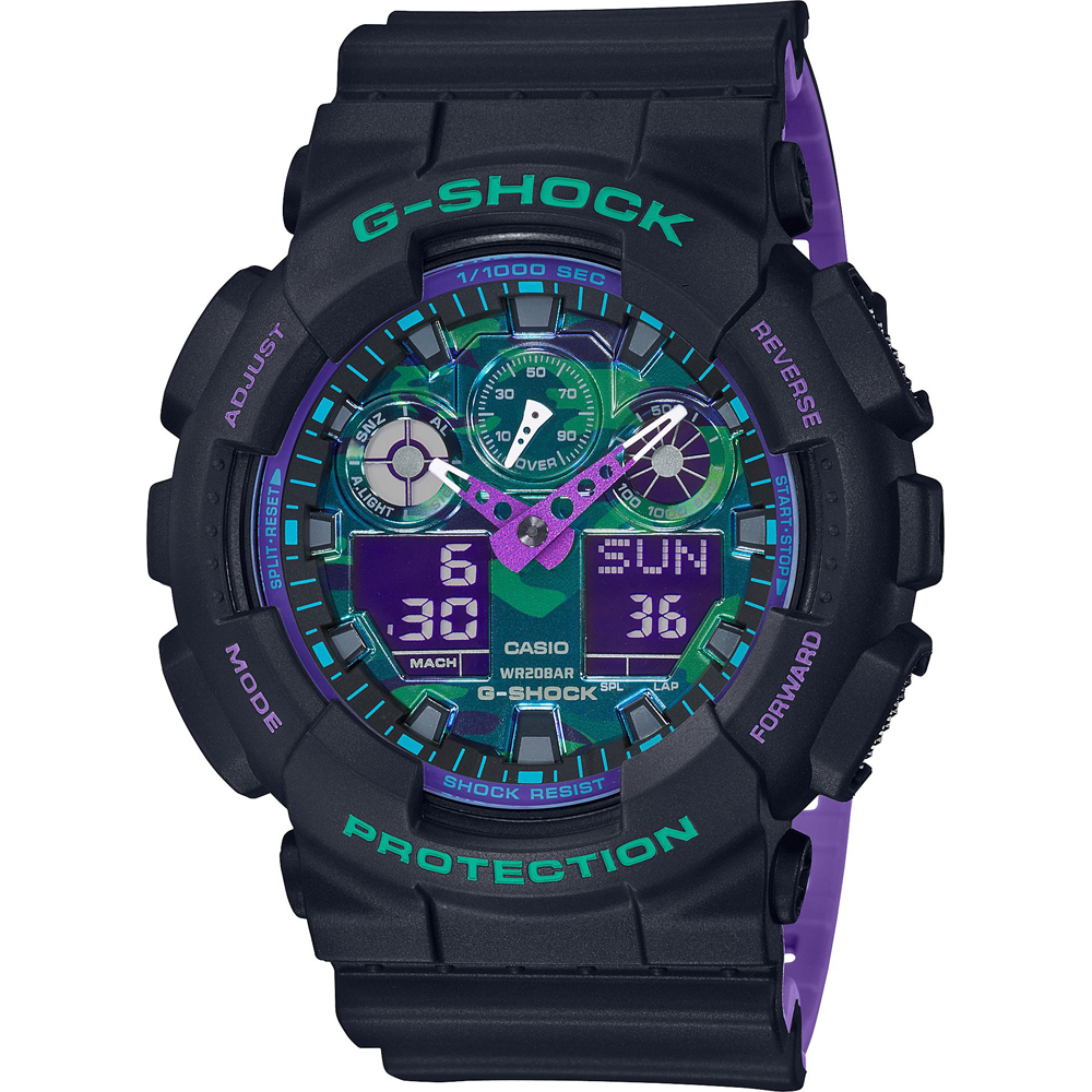 G-Shock Classic Style GA-100BL-1AER Ana-Digi - 90s Color Accent Horloge