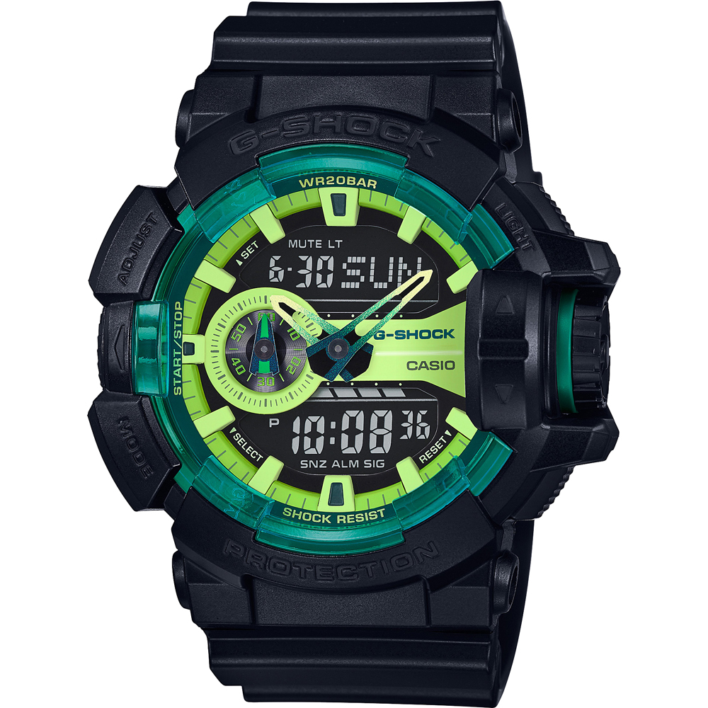 G-Shock Classic Style GA-400LY-1A Rotary Switch - Classic Lime Horloge