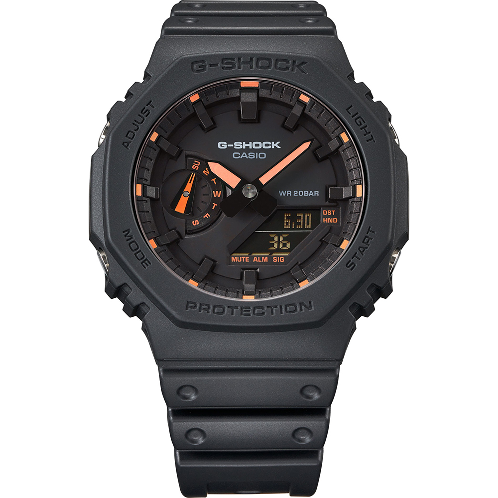 slikken buiten gebruik benzine G-Shock Classic Style GA-2100-1A4ER Neon Accent Horloge • EAN:  4549526319334 • Horloge.nl