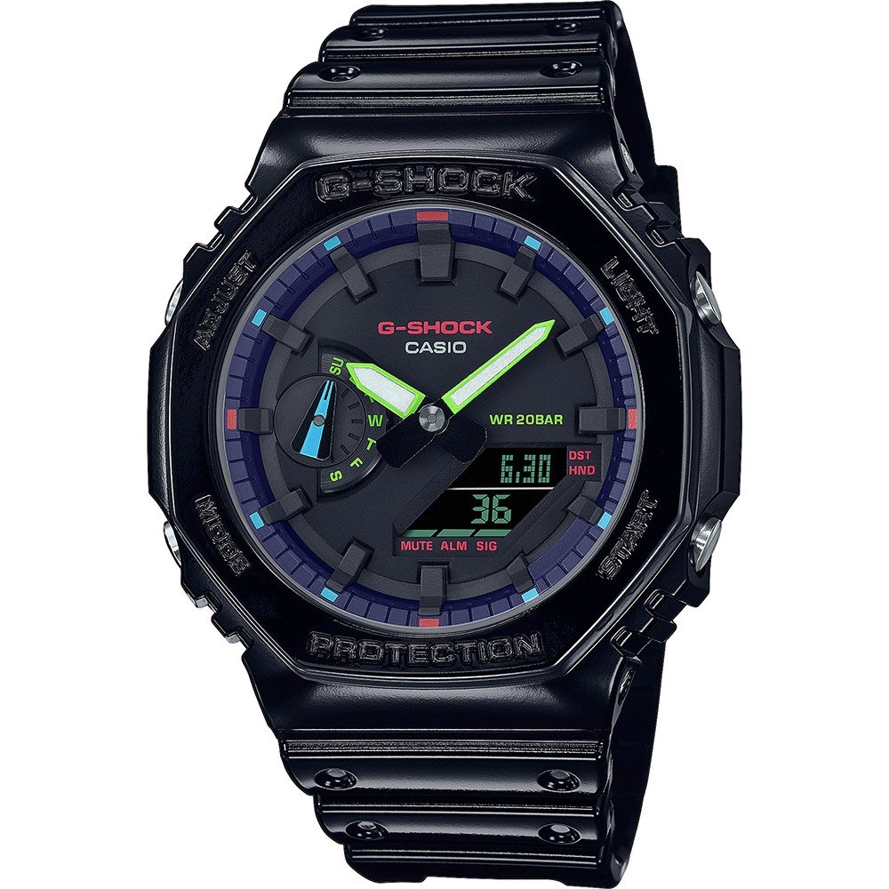 G-Shock Classic Style GA-2100RGB-1AER Virtual Rainbow Horloge