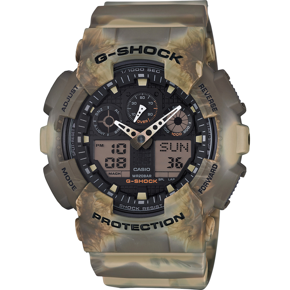 G-Shock Classic Style GA-100MM-5A Marble Camouflage Horloge