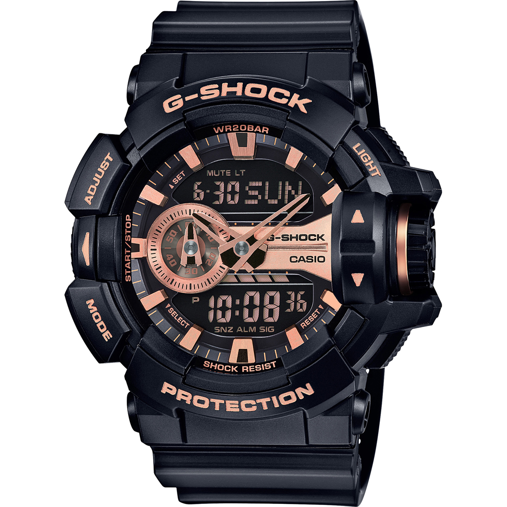 G-Shock Classic Style GA-400GB-1A4 Rotary Switch Garrish Black Horloge
