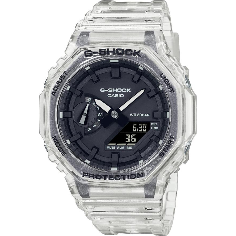 G-Shock Classic Style GA-2100SKE-7AER Skeleton Series - White Horloge