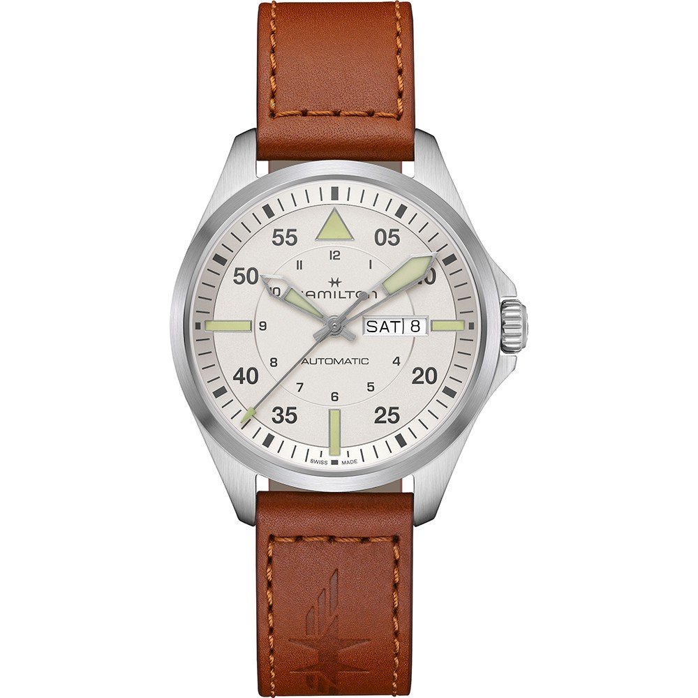 Hamilton Aviation H64635550 Khaki Pilot Day-Date Horloge