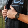 Zwart siliconen horloge met zwarte wijzerplaat- maat medium Lente/Zomer collectie Ice-Watch