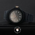 Zwart siliconen horloge met zwart-goud-zwarte wijzerplaat- maat small Lente/Zomer collectie Ice-Watch