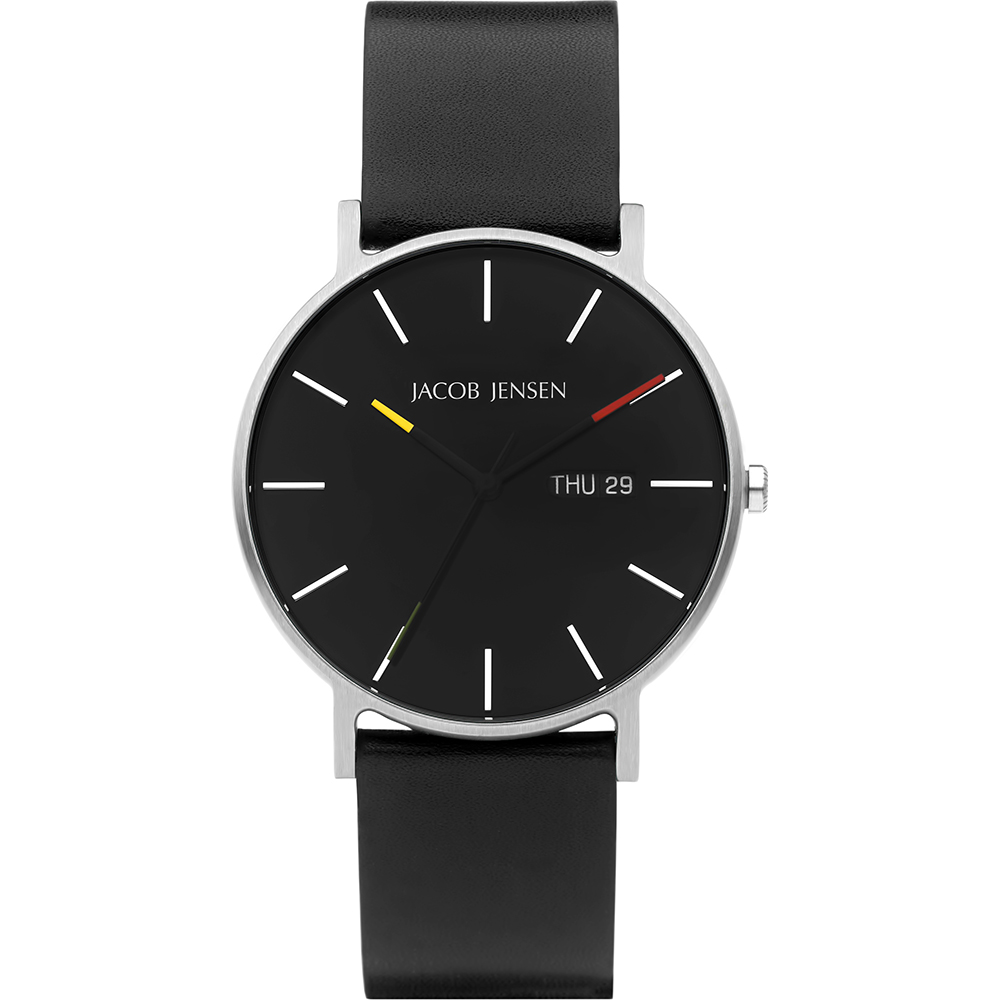 Jacob Jensen - Heren - Leer - 40 mm - Armband horloges