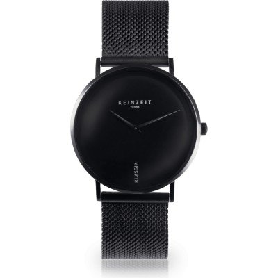 Horloge.nl Keinzeit Total Black 41 mm Minimalistisch horloge met zwarte mesh band aanbieding