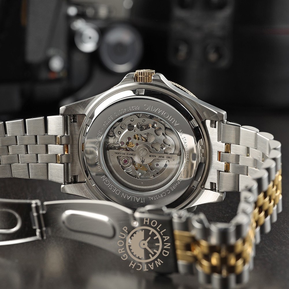Maserati Orologio Uomo R8823140010 Collezione Sfida – Automatico Scheletrato, Cassa 44mm, Cinturino In Acciaio - 3