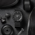 Zwart automatisch horloge met dag-datum Herfst / Winter Collectie Seiko