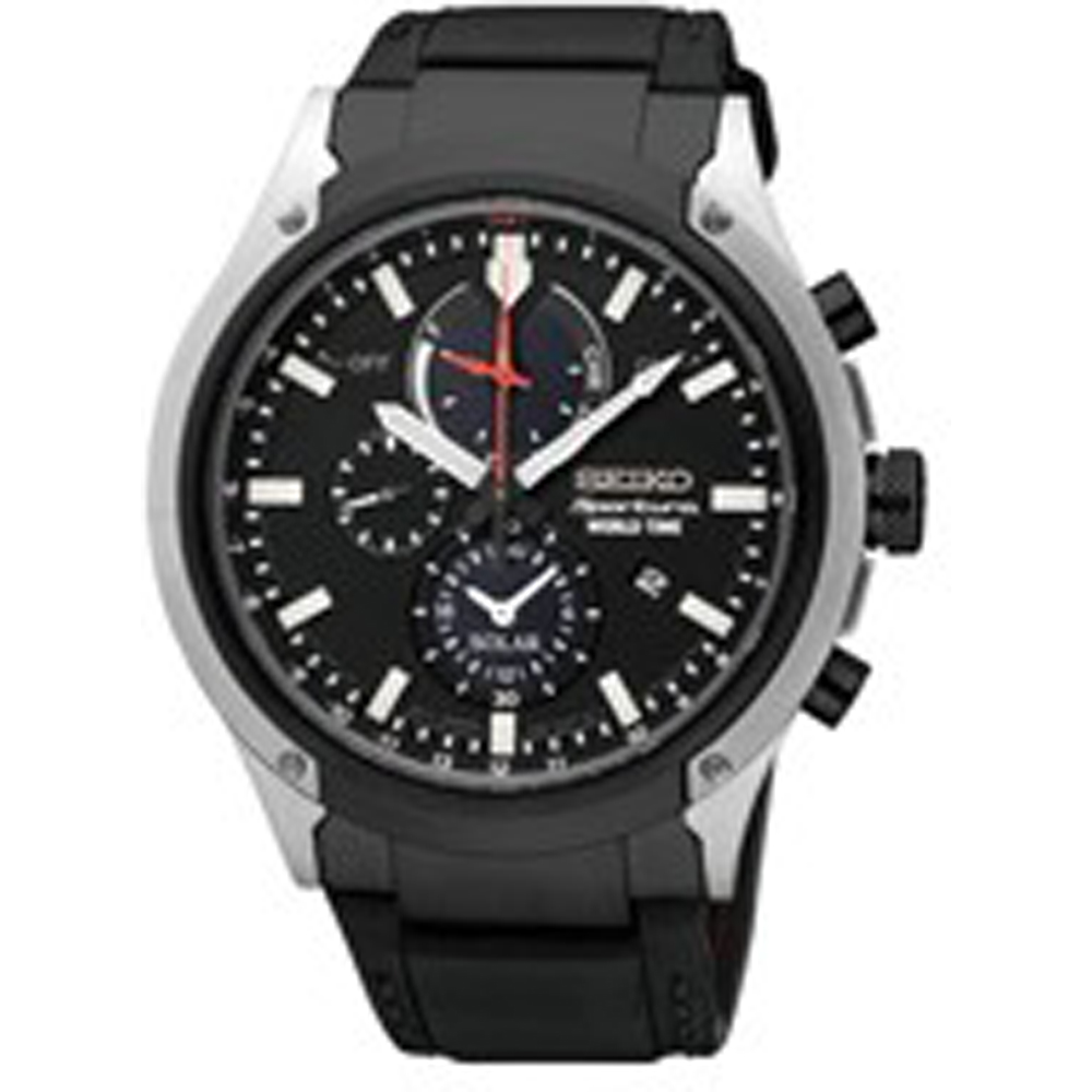 Seiko SSC483P1 Sportura Solar Chronograph-World Timer Horloge