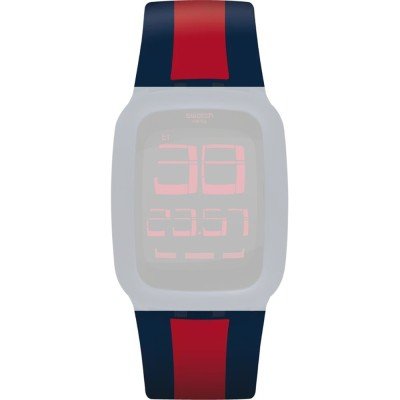 Swatch ASURN101D Touch Dark blue & red Horlogeband