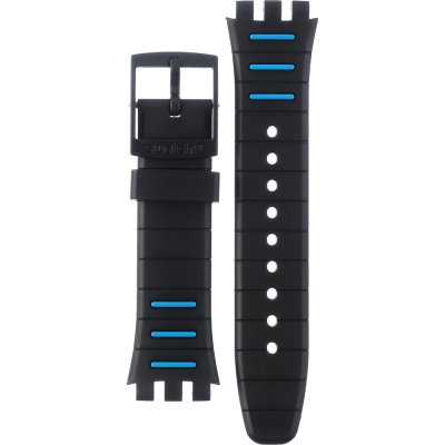 Swatch Plastic - New Chrono - SUS ASUSB410 SUSB410 Black Spy Horlogeband