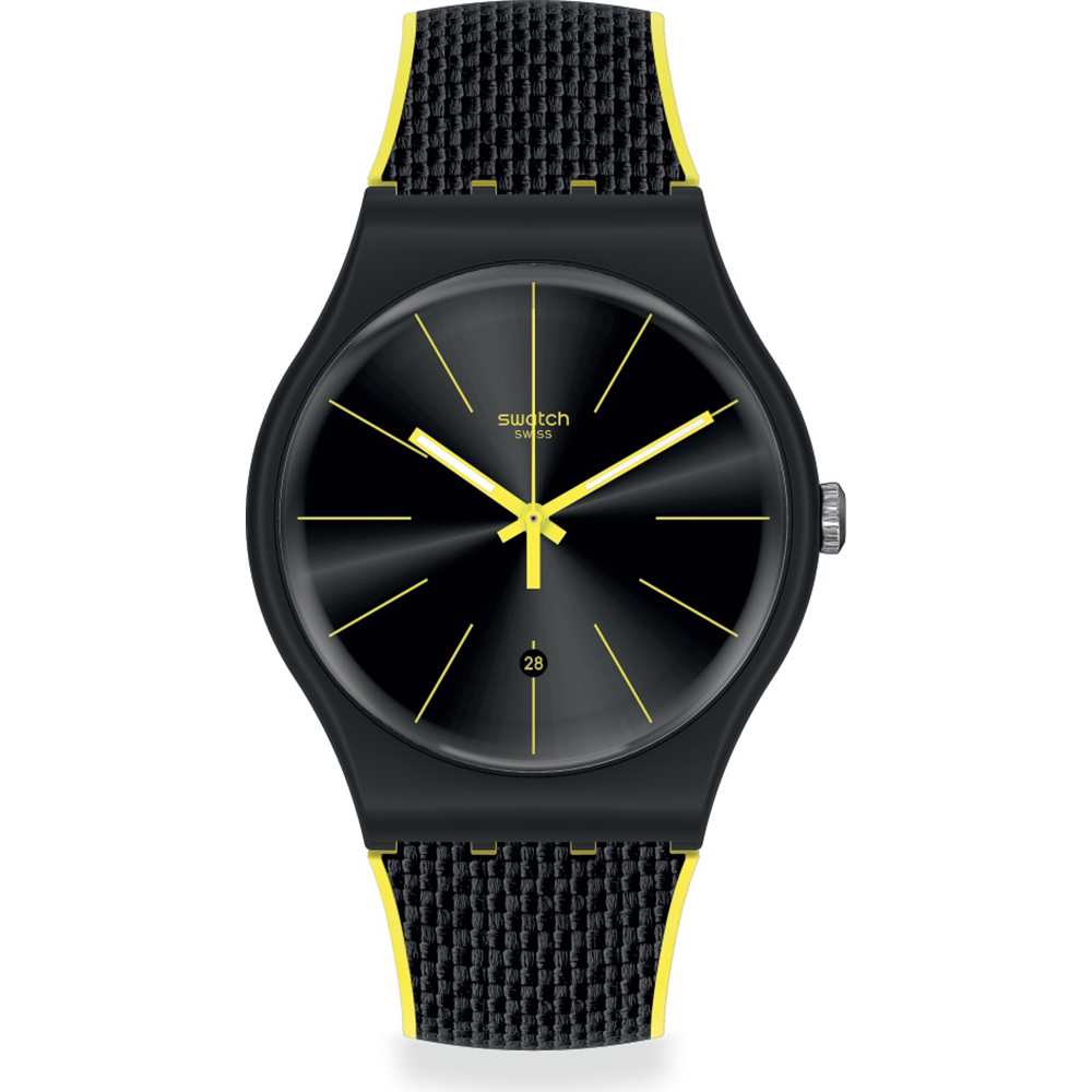 Swatch NewGent SUOB406 Black Cord Horloge