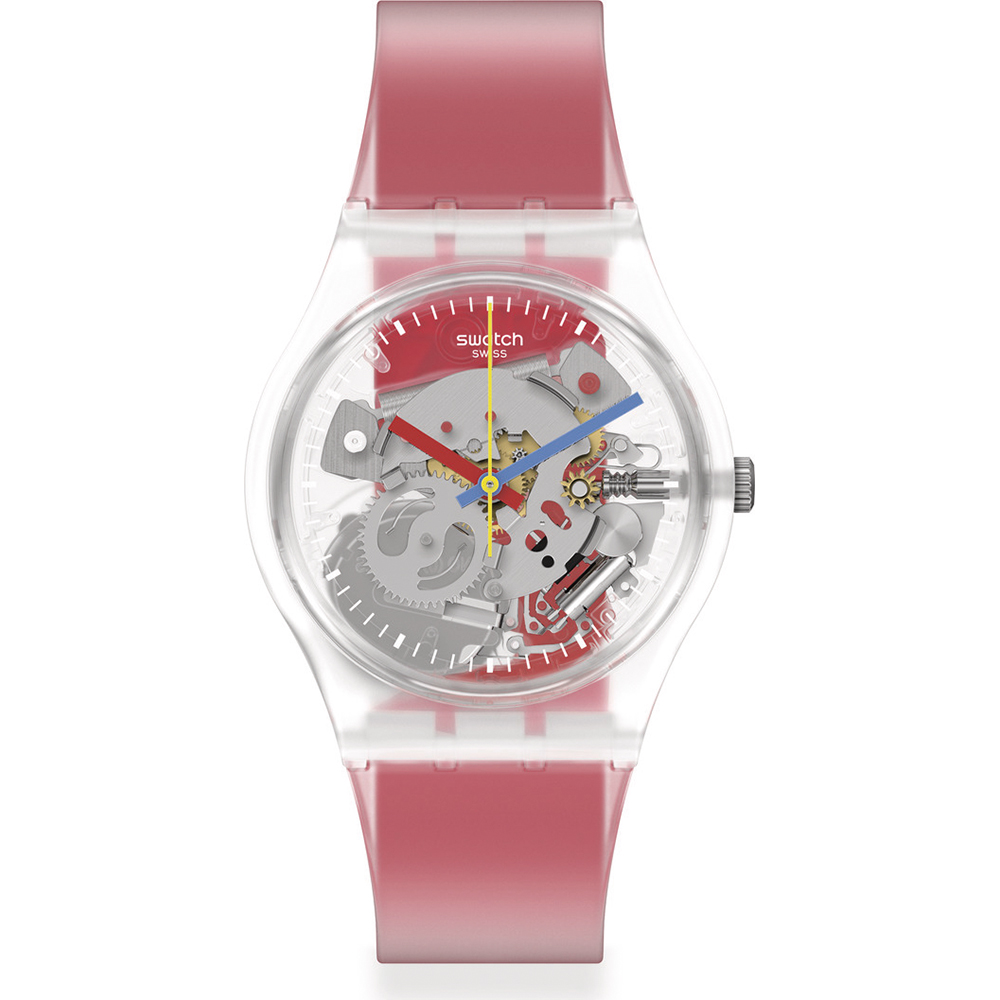 Swatch Standard Gents GE292 Clearly Red Striped Horloge