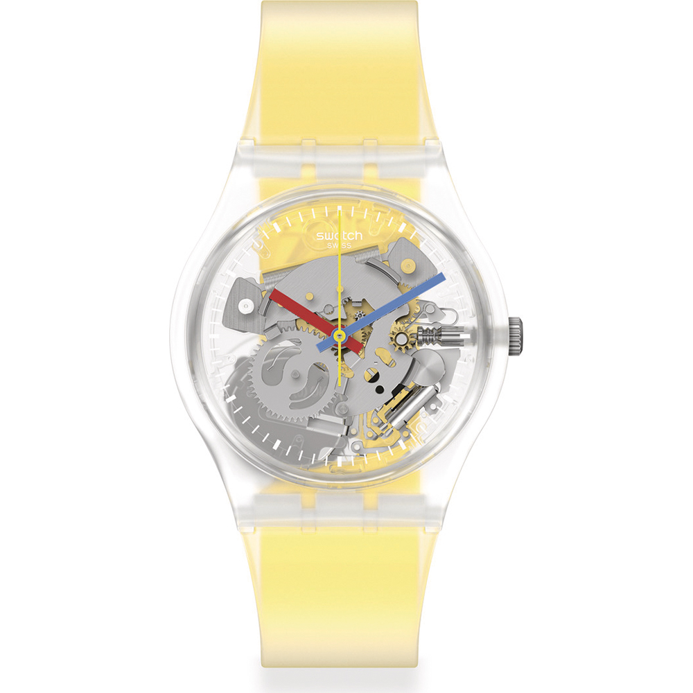 Swatch Standard Gents GE291 Clearly Yellow Striped Horloge