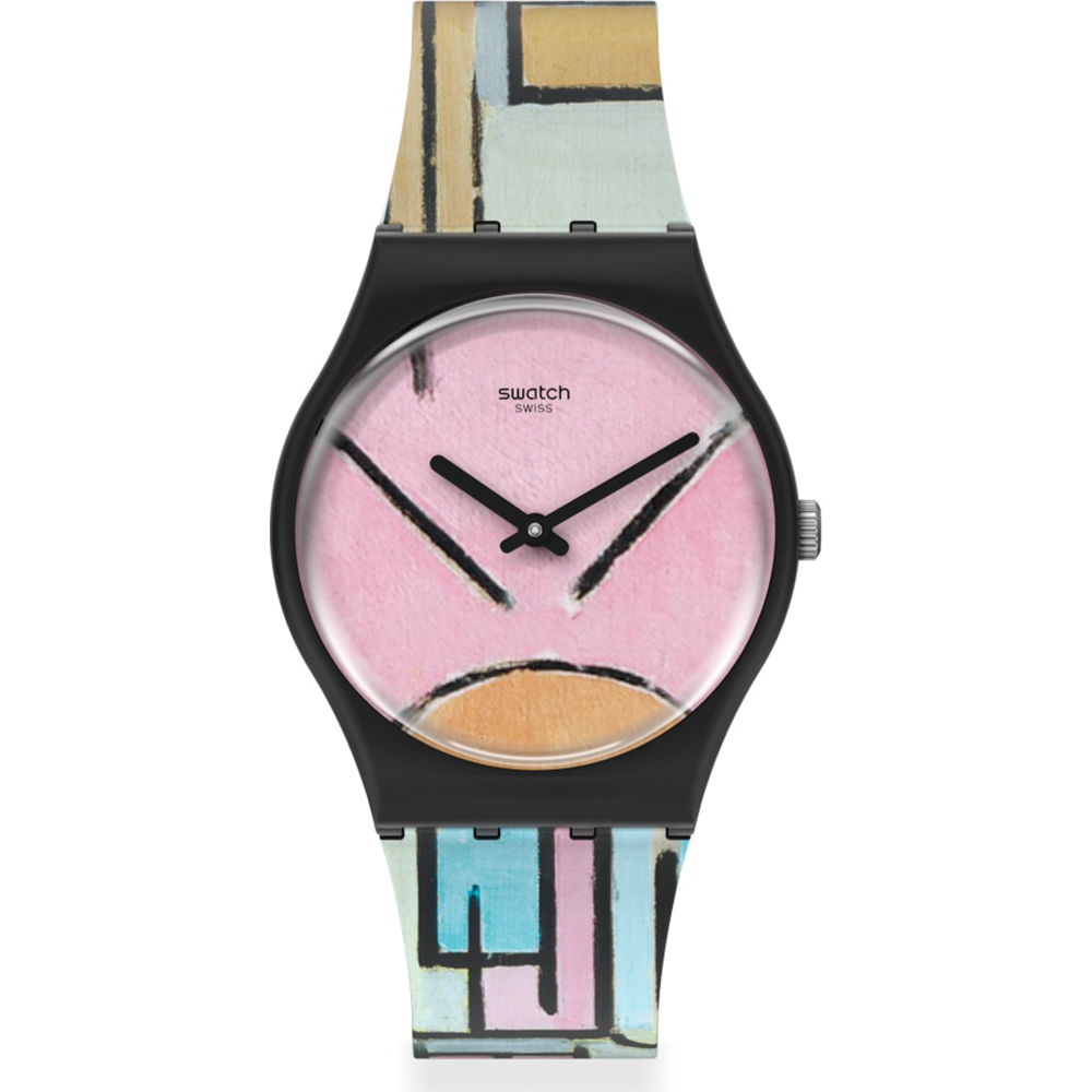 Swatch Standard Gents GZ350 Composition in oval with color planes 1 - by Piet Mondriaan Horloge