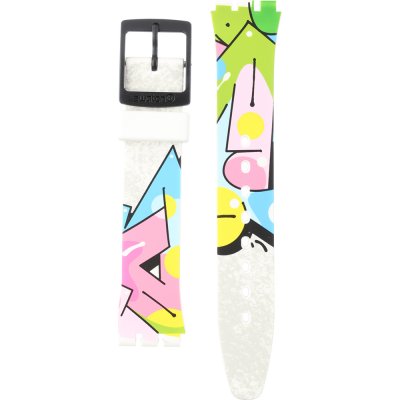 Swatch Plastic - Originals Medium (34mm) /Access/Solar/Musicall/Stop - G/SK/SL/SR/SS/SO28 AGB317 GB317 Image Of Graffiti Horlogeband