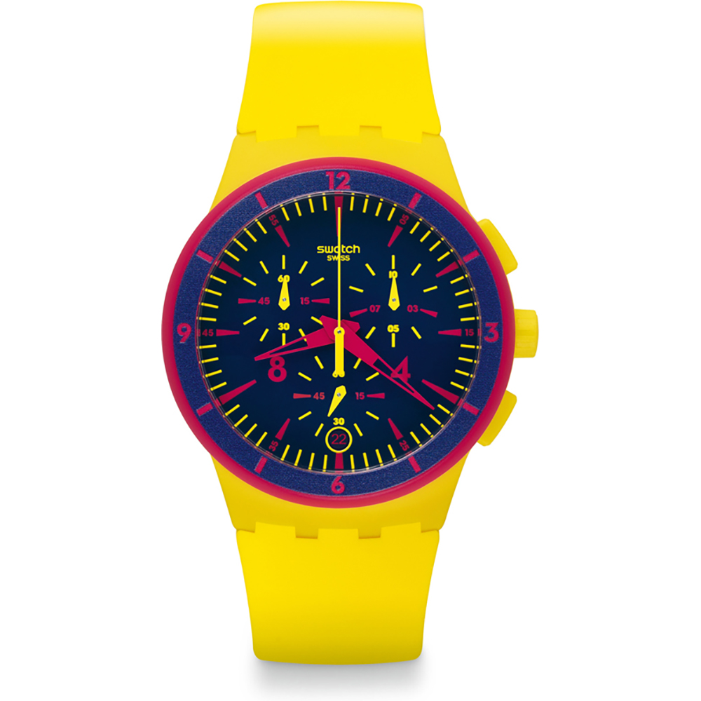 Swatch New Chrono Plastic SUSJ400 Glowloom Horloge