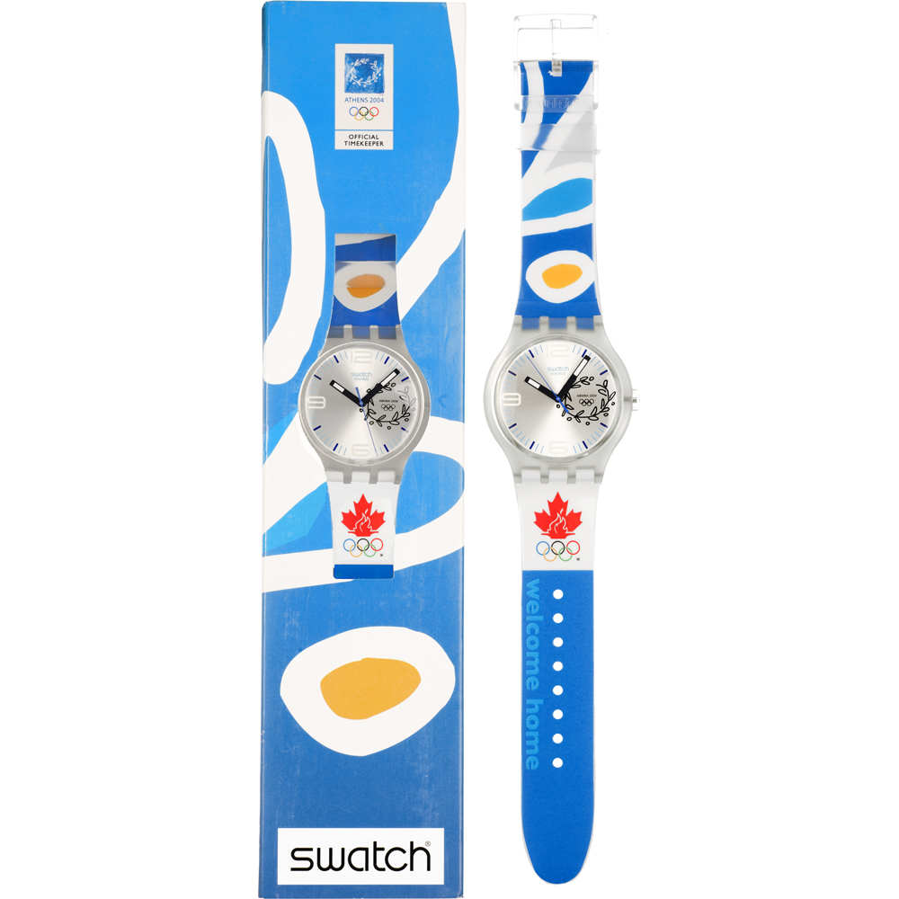 Swatch X-Large SUDK106F NOC Athens 2004 Canada horloge