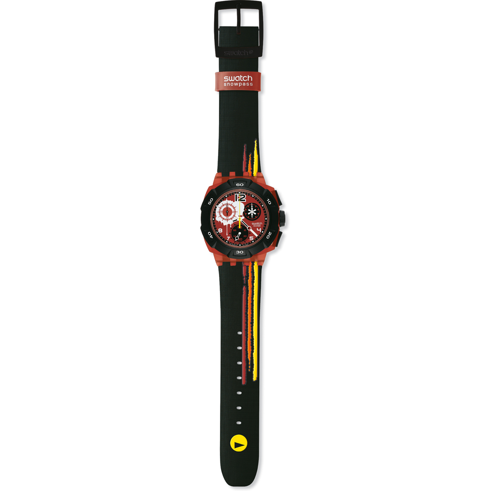 Swatch Chrono Plastic SUKR100 Reddish Black Horloge