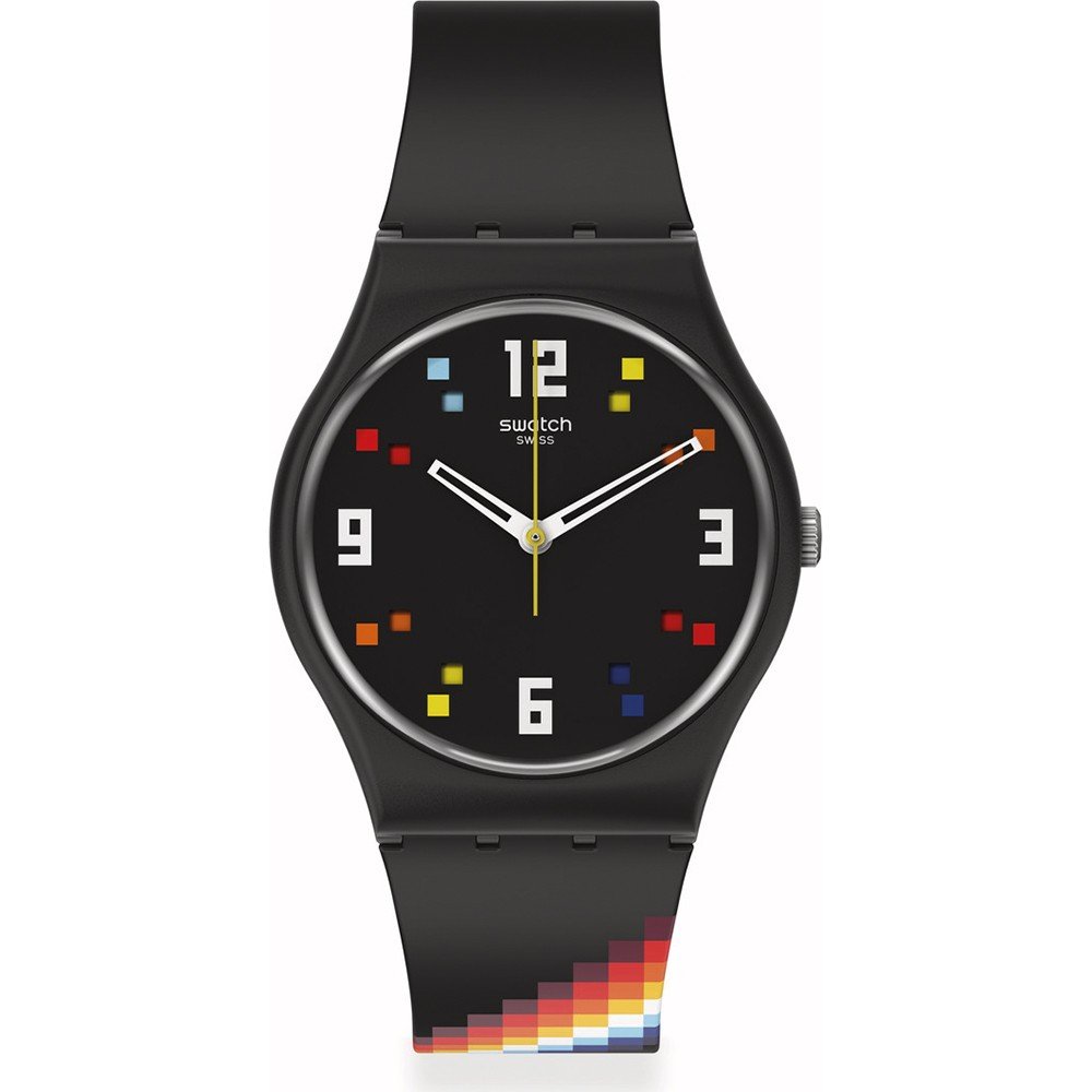 Swatch Standard Gents SO28B705 Black Carousel Squares Horloge