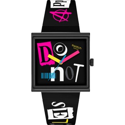 Swatch What If - Square SO34B100 Pierced Edge Horloge