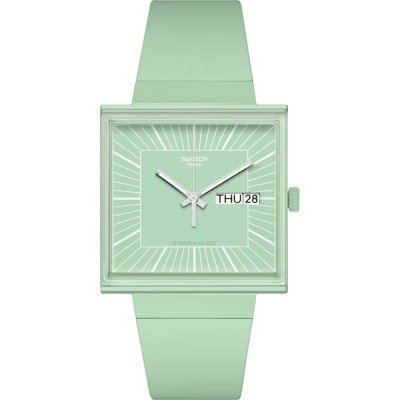 Swatch What If - Square SO34G701 What If... Mint? Horloge