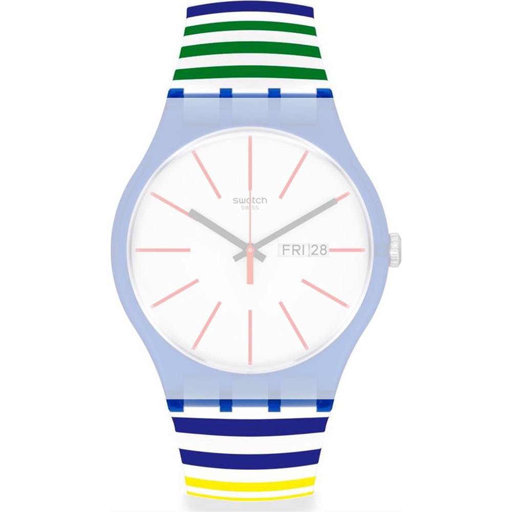 Swatch bandjes ASUON715 Home Stripe Home • Officieel merkdealer • Horloge.nl
