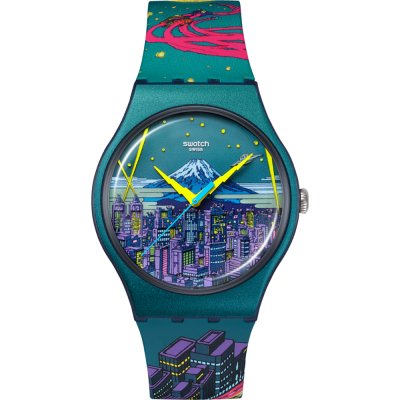 Swatch Originals Large (41mm) SUOZ374 Destination Tokyo - Expressway to the future Horloge