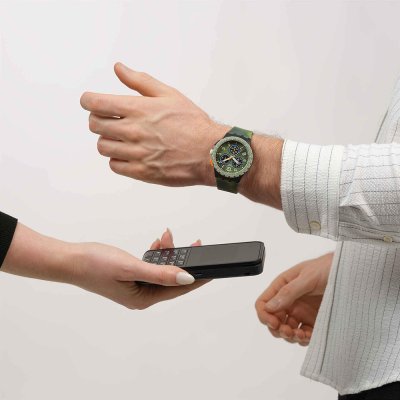 Swatch New Chrono Plastic SUSB109-6000 Midday camo Pay! Horloge