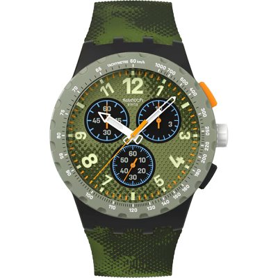 Swatch New Chrono Plastic SUSB109-6000 Midday camo Pay! Horloge