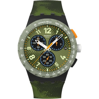 Swatch New Chrono Plastic SUSB423 Midday camo Horloge